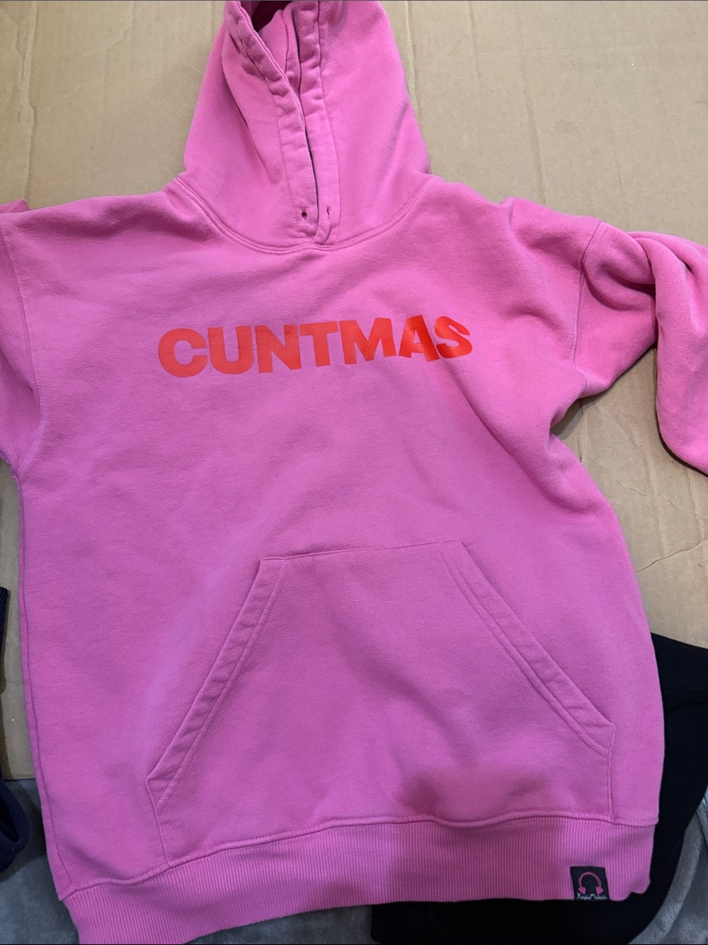 Pink Graphic Hooded Sweatshirt with Bold Chest Print
